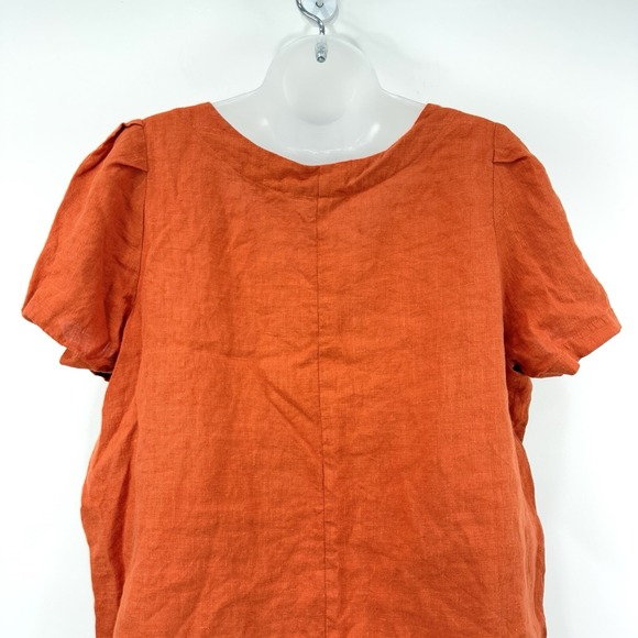 The Maybe Collection Top Women's XL Burnt Orange 100%‎ Linen Lagenlook Boxy - Picture 11 of 11